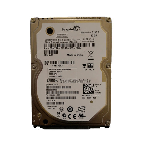 9S5232-032 - Seagate 80GB 7200RPM SATA 2.5" HDD
