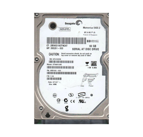 9W3182-022 - Seagate 60GB 5400RPM SATA 8MB 2.5" HDD