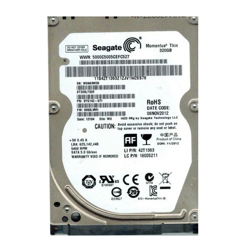 9YG142-071 - Seagate 320GB 5400RPM SATA 16MB 2.5" HDD