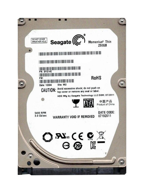 9YG14C-070 - Seagate 250GB 5400RPM SATA 3Gb/s 2.5" HDD