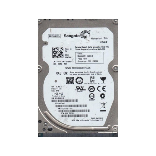 9ZV142-031 - Seagate 320GB 7200RPM SATA 3Gb/s 2.5-inch Hard Drive