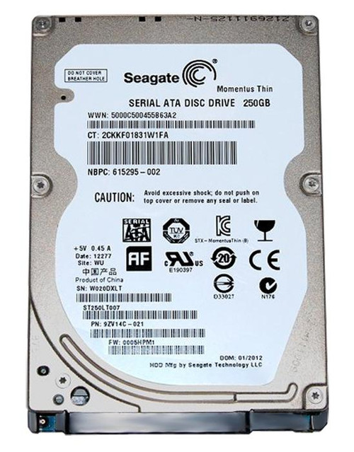 9ZV14C-021 - Seagate 250GB 7200RPM SATA 16MB 2.5" HDD