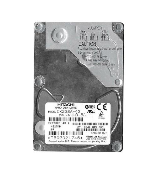 DK238A-43 - Hitachi 4.3GB 4200RPM ATA-33 512KB Cache 2.5-inch Hard Drive