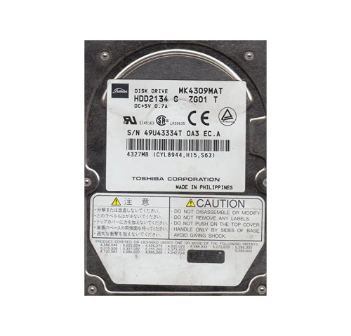 HDD2134C - TOSHIBA 4.3GB 4200RPM IDE 2.5" HDD