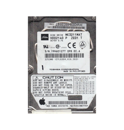 HDD2140 - TOSHIBA 3.2GB 4200RPM 2.5" IDE HDD