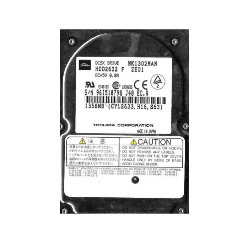 HDD2632 - TOSHIBA 1.35GB 4200RPM IDE 2.5" HDD