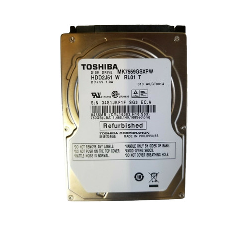 HDD2J51W - Toshiba 750GB 5400PM SATA 3Gb/s 2.5-inch Hard Drive