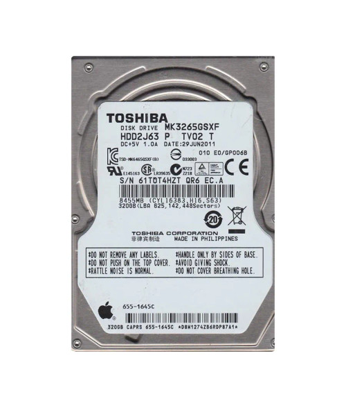 HDD2J63 - TOSHIBA 320GB 5400RPM SATA 8MB 2.5" HDD