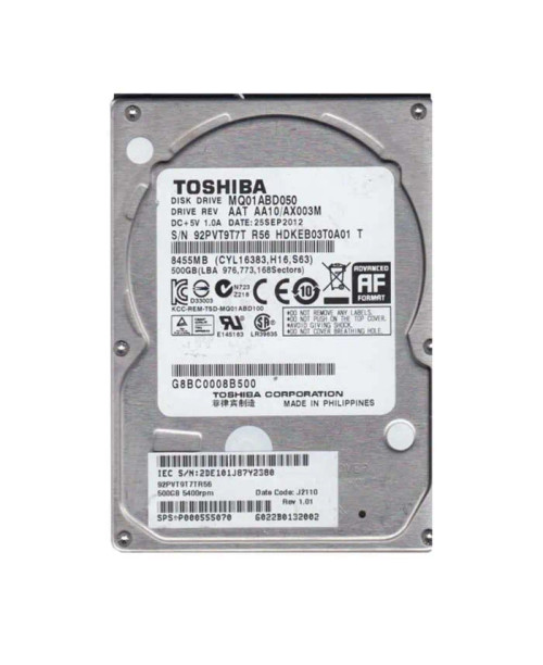 HDKEB03T0A01S - TOSHIBA 500GB 5400RPM SATA 8MB 2.5" HDD