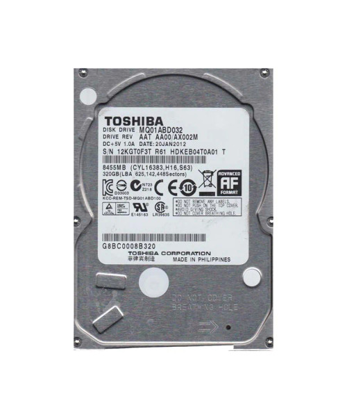HDKEB04T0A01 - TOSHIBA 320GB 5400RPM SATA 8MB 2.5" HDD