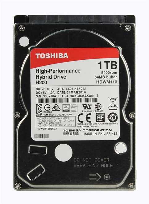 HDWM110UZSVA - TOSHIBA 1TB 5400RPM SATA 6Gb 2.5" Hybrid HDD