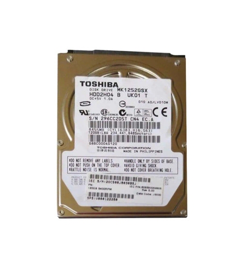 Toshiba 120GB 5400RPM SATA 2.5-Inch Hard Drive for Laptops MK1252GS
