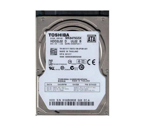 MK6475GSX-NDW - TOSHIBA 640GB 5400RPM SATA 2.5" HDD