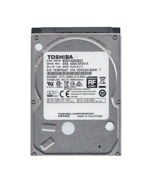 MQ01AAD020C - TOSHIBA 200GB 4200RPM SATA 2.5" HDD