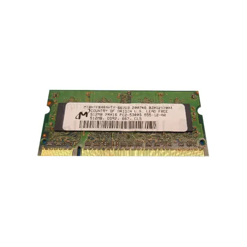 MT8HTF6464HTY-667 - MICRON 512MB PC2-5300 DDR2-667MHz 200-Pin SoDIMM Memory