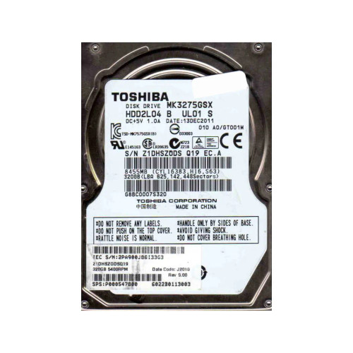 P000547800 - TOSHIBA 320GB 5400RPM SATA 8MB 2.5" HDD