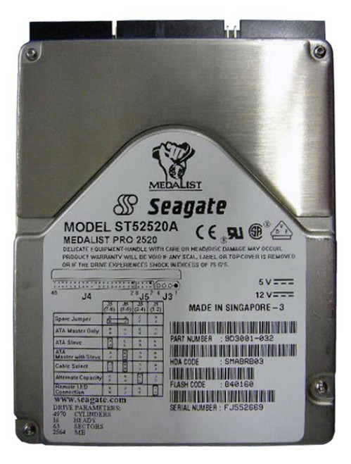 Seagate ST52520A 2.5 20GB 5400RPM ATA-33 Hard Drive for 3.5 Servers