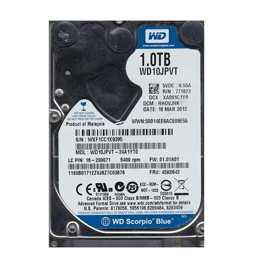 WD10JPVT-26A1YT0 - Western Digital 1TB 5400RPM SATA 8MB 2.5" HDD