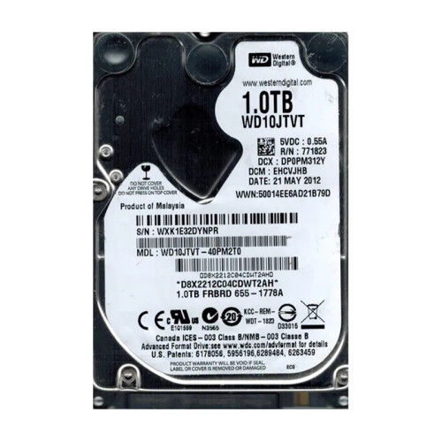 WD10JTVT - Western Digital 1TB 5400RPM SATA 8MB 2.5" HDD