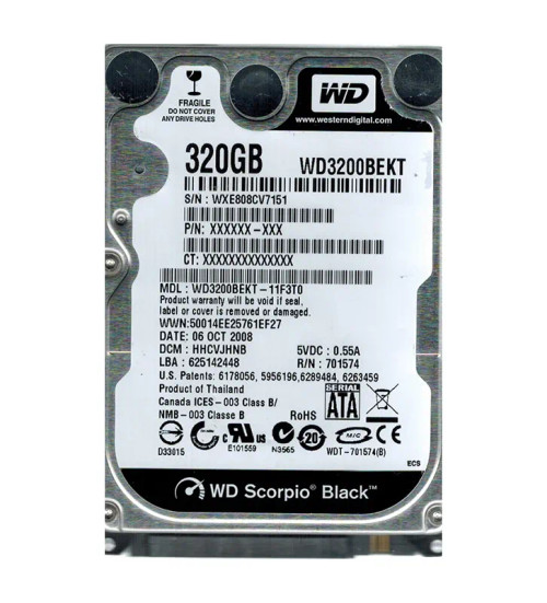 WD3200BEKT-11F3T0 - Western Digital 320GB 7200RPM SATA 16MB 2.5" HDD