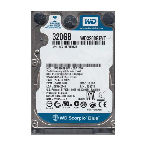 WD3200BEVT-00A1TT0 - Western Digital 320GB 5400RPM SATA 8MB 2.5" HDD