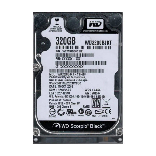 WD3200BJKT-11F4T0 - Western Digital 320GB 7200RPM SATA 16MB 2.5" HDD