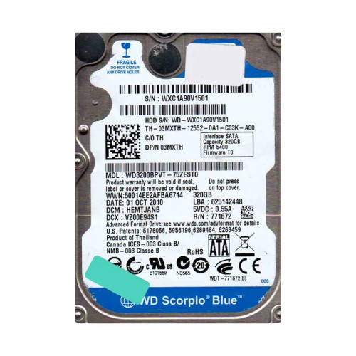 WD WD3200BPVT-75ZEST0 Scorpio Blue 320GB 2.5-Inch Hard Drive