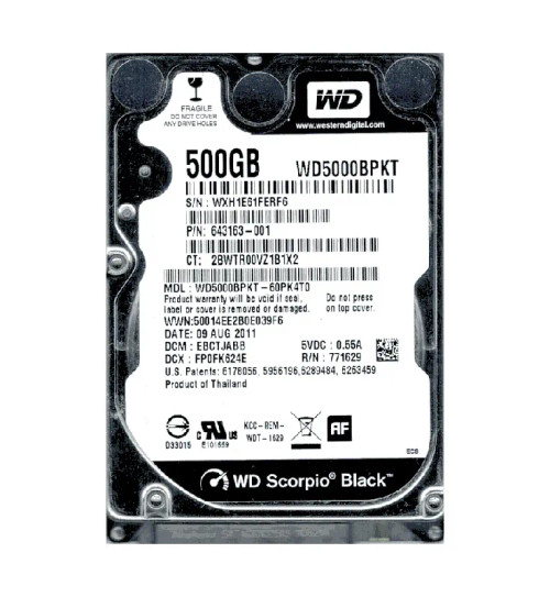 WD5000BPKT-60PK4T0 - Western Digital 500GB 7200RPM SATA 16MB 2.5" HDD