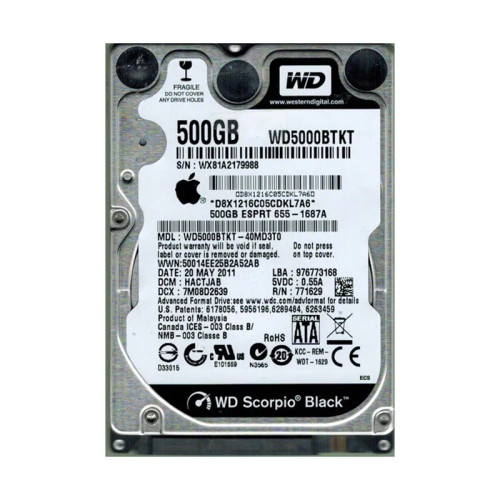 WD5000BTKT-40MD3T0 - Western Digital 500GB 7200RPM SATA 2.5-Inch HDD