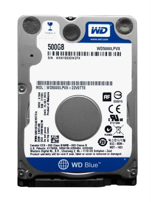 WD5000LPVX-22V0TTO - Western Digital 500GB SATA 5400RPM 2.5" HDD