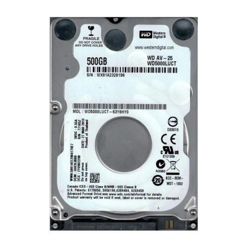 WD5000LUCT-63Y8HY0 - Western Digital 500GB 5400RPM 2.5" SATA 16MB HDD