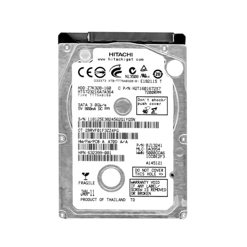 Z7K320-160 - Hitachi 160GB 7200RPM SATA 2.5" HDD