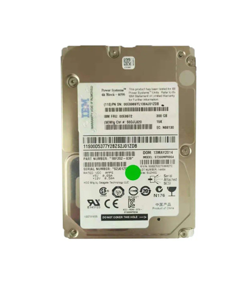 00E9972 - IBM 300GB 15000RPM SAS 6Gb/s 2.5" HDD