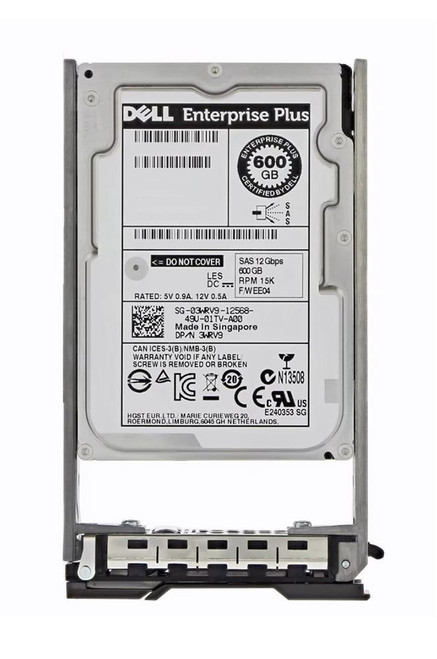 03WRV9 - Dell 600GB 15000RPM SAS 12Gb/s 2.5-inch Hot-Pluggable Hard Drive with Tray for Server