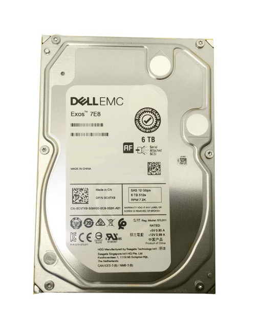 0CVTK9 - Dell 6TB 7200RPM SAS 12Gb/s 256MB Cache Hot-Pluggable 3.5-inch Hard Drive