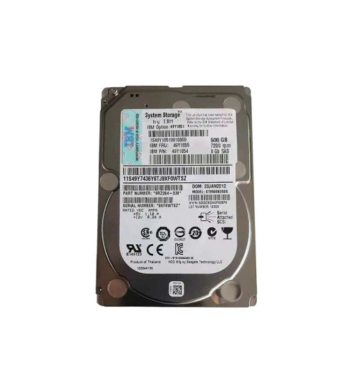 49Y1854 - IBM 500GB 7200RPM SAS 6Gb/s 2.5" HDD