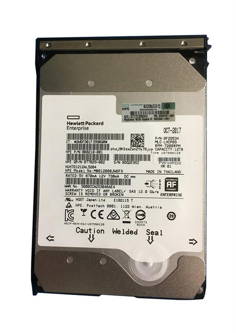 877029-002 - HPE 12TB 7200RPM SAS 12Gb/s 3.5" HDD