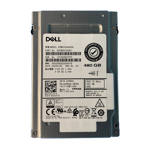 03PR5C - Dell 480GB SAS 12Gb/s 2.5" Mixed Use SSD