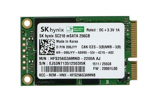 096jyy - Dell 256GB MLC SATA 6Gb/s mSATA 1.8" SSD