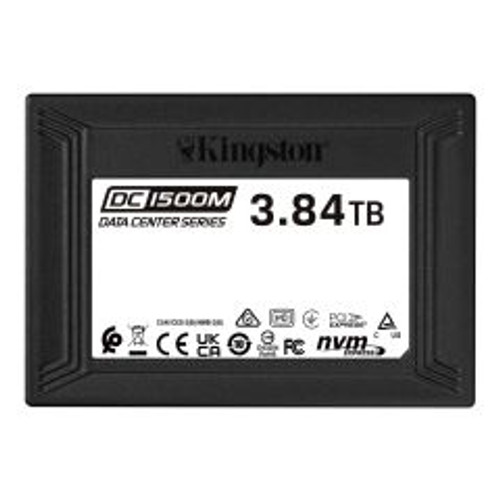 SEDC1500M/3840G - Kingston DC1500M 3.84TB 3D TLC PCI Express x4 NVMe Gen3 U.2 Enterprise Solid State Drive
