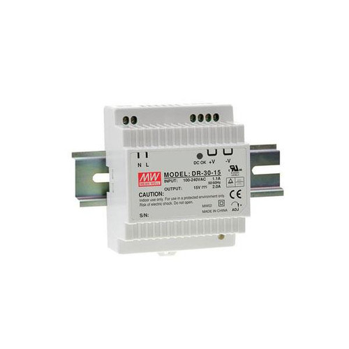 DR-30-12 - B&B 15W Single Output DIN Rail Power Supply