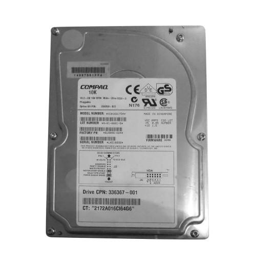 336367-001 - HP 18.2GB 10000RPM Ultra2 SCSI 3.5" HDD
