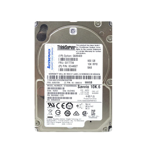 0C44527 - Lenovo 900GB 10000RPM SAS 6Gb/s 2.5" HDD