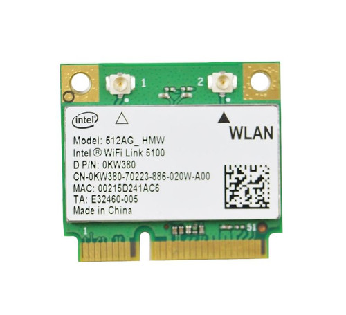 KW380 - Dell Intel 5100 802.11a/b/g/n Mini PCI WiFi Card