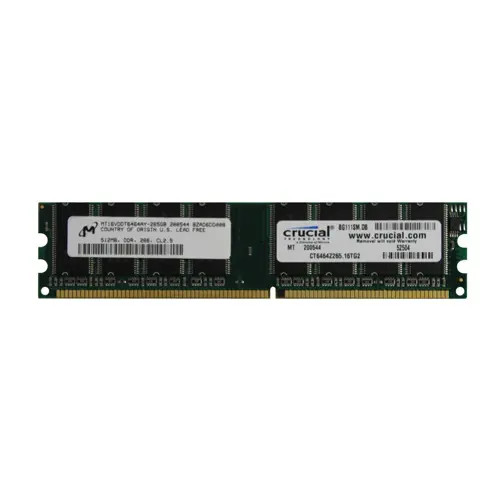 MT16VDDT6464AY-265GB - MICRON 512MB PC2100 DDR-266MHz CL2.5 184-Pin DIMM
