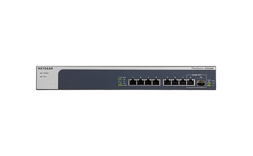 XS508M - NetGear 7-Ports 10GBase-T RJ-45 Unmanaged Desktop Rack-mountable Ethernet Switch with 1x SFP+ Combo Port