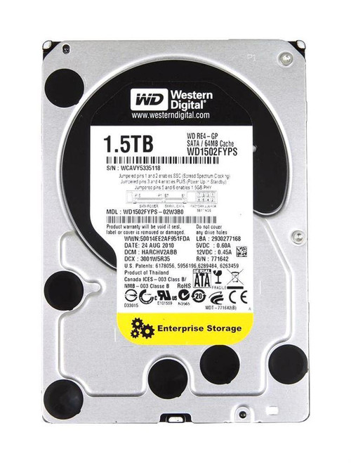 WD1502FYPS/20PK - Western Digital 1.5TB 5400RPM SATA 3.5" HDD (20-Pack)