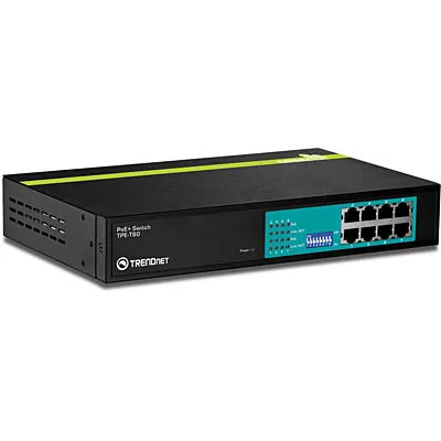 TPE-T80 - TRENDnet 8-Port PoE+ Fast Ethernet Managed Network Switch