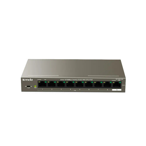 TEF1109P-8-63W - Tenda 9-Port 10/100Mbps 8-Port PoE Desktop Switch