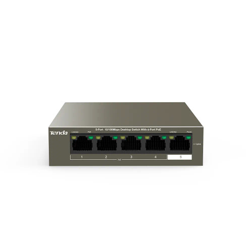 TEF1105P-4-63W - Tenda 5-Port 10/100Mbps 4-Port PoE Desktop Switch